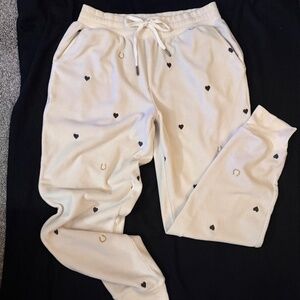 PJ Salvage ‘Lucky in Love’ fleece pajama joggers, small